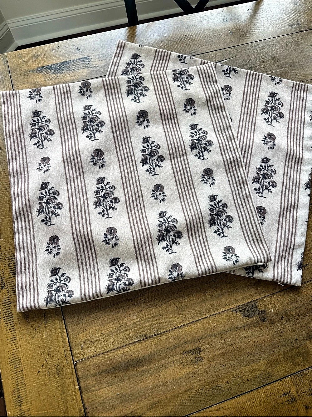 Floral Stripe pillow covers